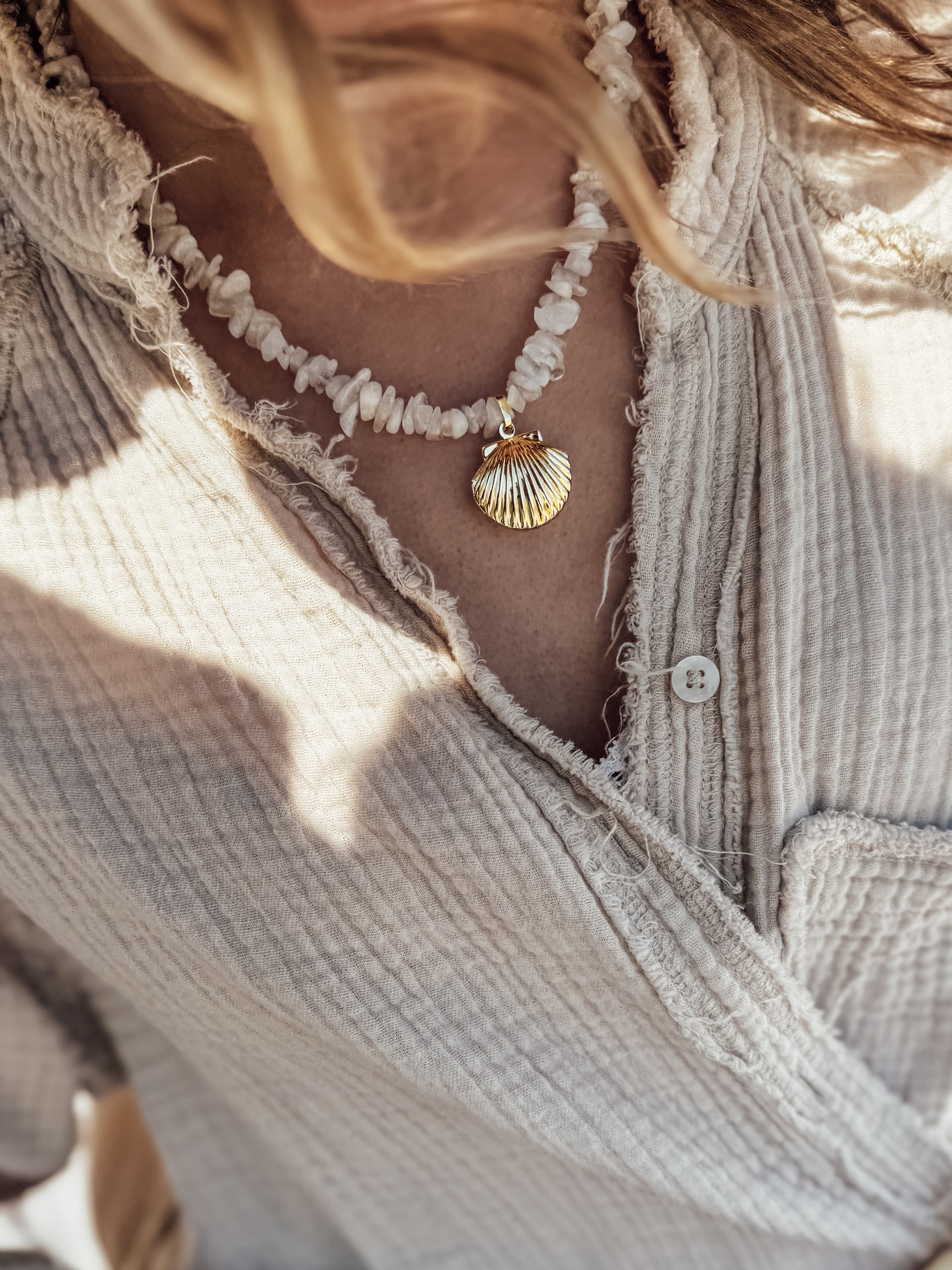 Summerside Necklace | Coastal Pearl Shell Necklace | OAK + EVE