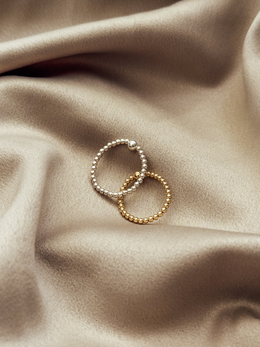 2mm Beaded Ring in Sterling Silver or 14K Gold Filled